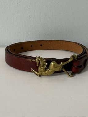 Vtg 1983 Signed London Pewter Unicorn Belt Gold 80s Whimsigoth Indie Western 30